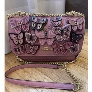 Coach Klare Butterfly Appliqué Crossbody Pink